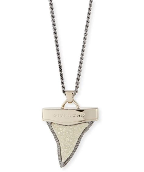 givenchy shark tooth necklace barneys|givenchy stingray shark tooth necklace.